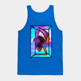 Mermaid handstand in frame Coco the Magical rainbow mermaid doing an underwater handstand. Afro hair and caramel brown skin Tank Top